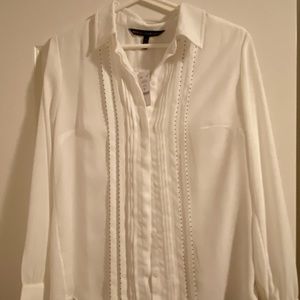 WHBM Tuxedo blouse Sz 6 NWT